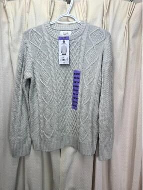 Merino Wool/Cotton Blend Kersh Pullover Sweater Women's XS Grey NEW
